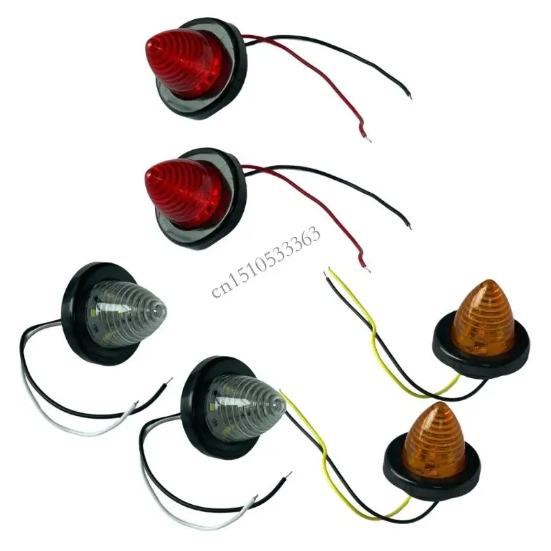 

090E Dustproof Flexible 6 LED Red Tail Light Weatherproof Construction Low Energy Consumption For Cars Trucks RVs Buses 2pcs