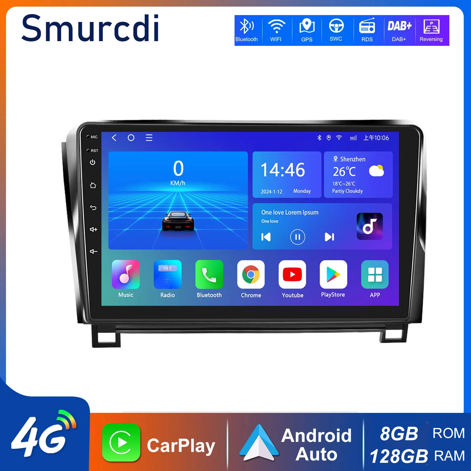 

For Toyota Tundra XK50 2007 - 2013 Sequoia XK60 2008 - 2017 Car Radio Multimedia Video Player Navigation Screen Auto Android 14