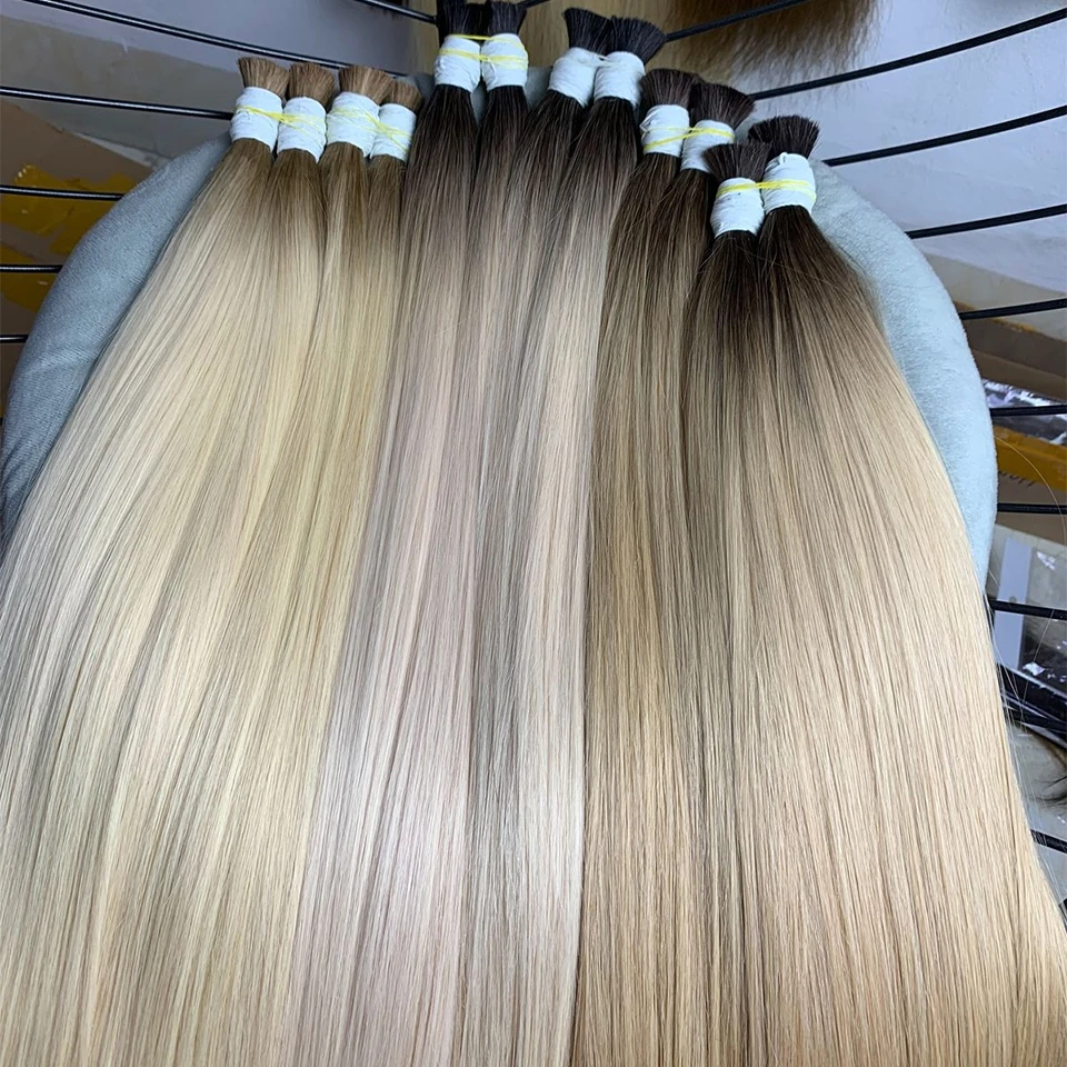 Colored Straight Human Hair Bulk for Braiding reference detail