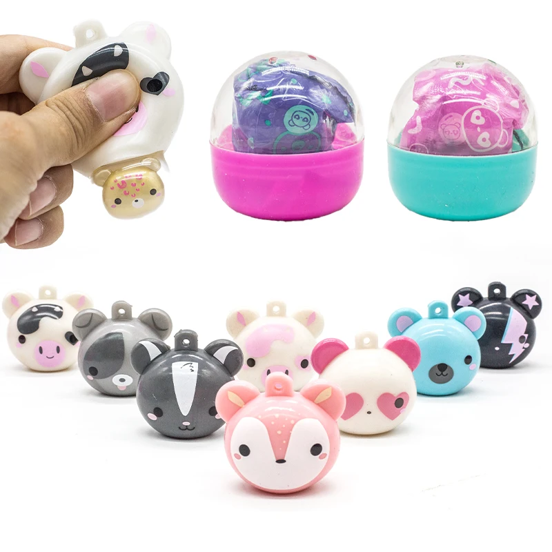 Mojmoj Pinch Happy Capsule Toys Cute Animal Modeling Pendant Grinder Children\'s Surprise Toys Soft Cluster Stress Relief Toys