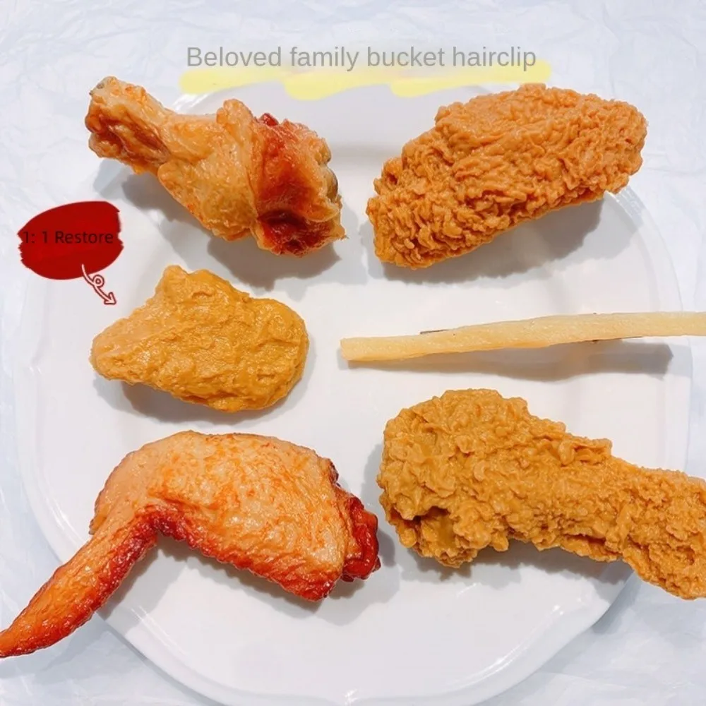 Mode Frieten Kippenvleugels Haarspelden Kippenpoten Simulatie Fastfood Haarspeldjes Haarsieraden Zijclips