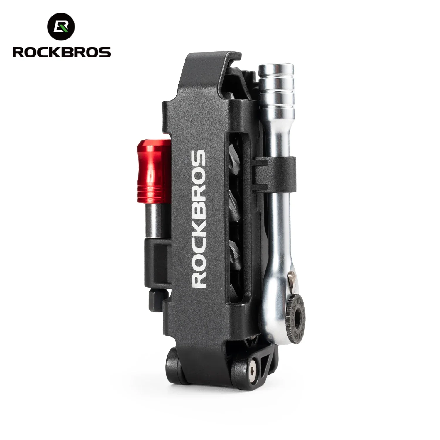 ROCKBROS Portable Folding Bicycle Repair Ratchet Wrench Set - All-in-One Bike Repair Kit with Hex Keys Tire Levers for Road/MTB