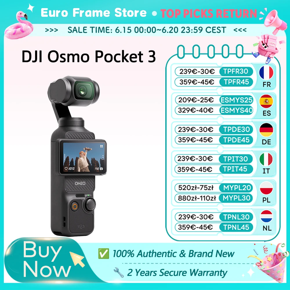 DJI Osmo Pocket 3 Power, Sensor de 1 Pulgada, 4K/120fps, Pantalla Táctil Giratoria de 2 Pulgadas, Osmo Pocket 3 Original