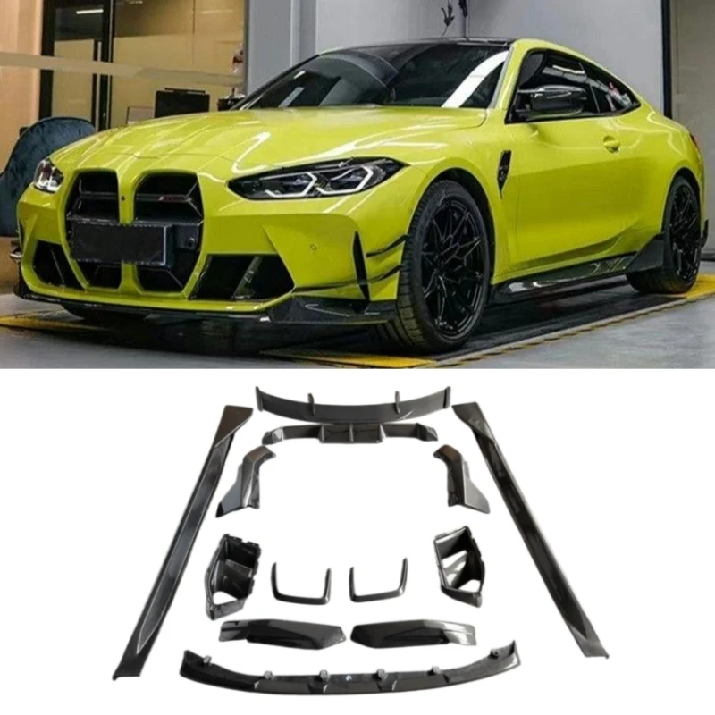 

For BMW M3 M4 G80 G82 Real Carbon Fiber Front Lip Rear Diffuser Bumper Side Skirt Trunk Spoiler Air Vent Trims Cover Body Kit