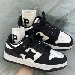 Women's Sneakers Fashion 2024 Fall New Pattern Lace Up Platform Vulcanized Shoes Brand Design Casual Couples Street Canvas Shoes