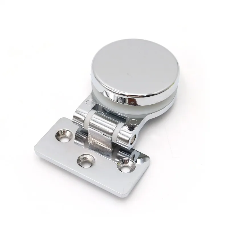 Shower room glass door hinge glass partition code round bead metal glass hinge stainless steel cabinet door fixing clip