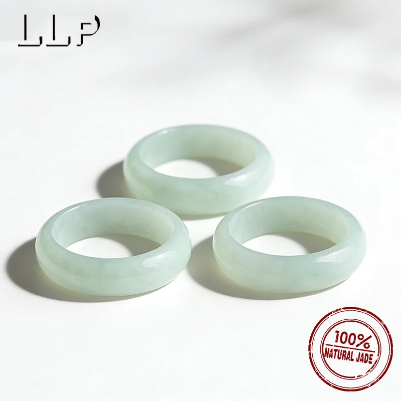 Natürlicher Jade-Ring der Güteklasse A, handgeschnitztes Glücks-Jade-Band für Männer und Frauen, minimalistisches Schmuckgeschenk – Detail 7