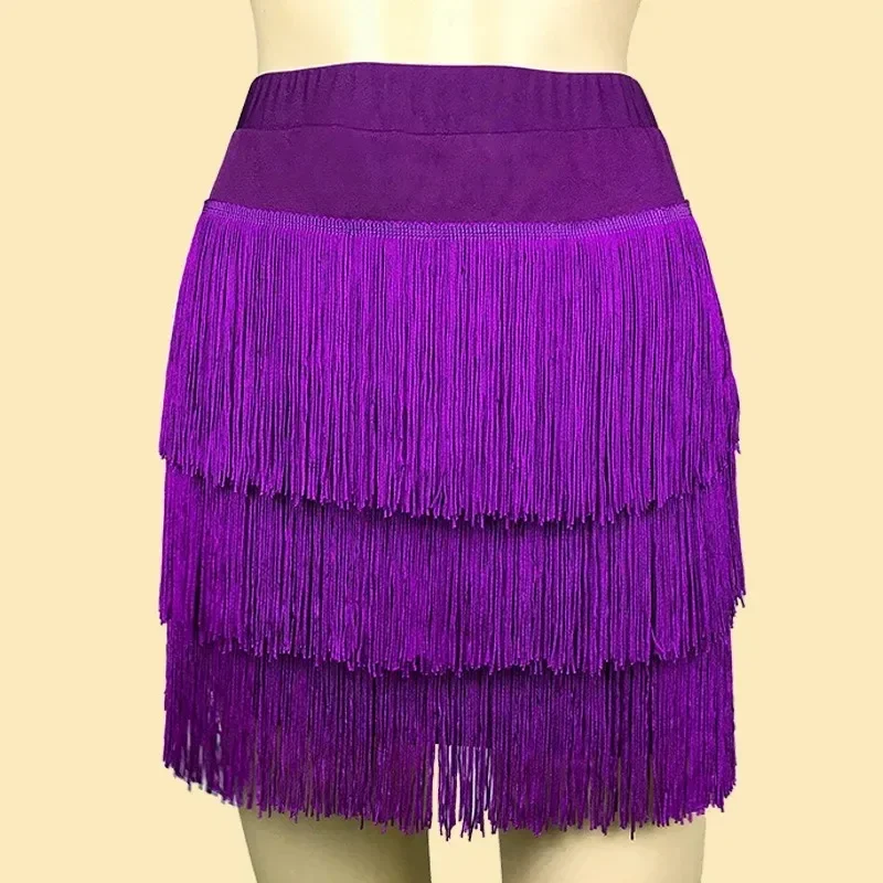 

2023 Hot Sell Latin Dance Costume for Women, Latin Dance Skirt Tassel Half Skirt, Dance Costume Training Suit Short Skirt Black