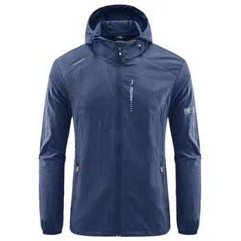 UPF50+ Summer Outdoor Quick Dry Sun-Protective Thin Jacket Men Hiking Fishing Cycling Hooded Gym Sport Ultra Light Windbreaker 5