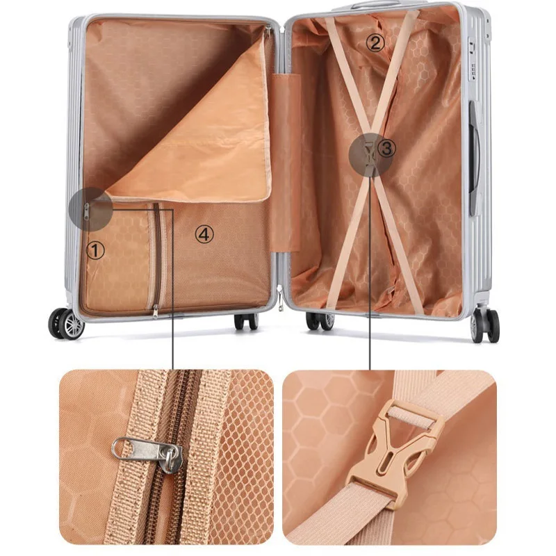 Women's Suitcase 20-28 Inch With Smooth Universal Wheels Student Luggage Boarding Travel Luggage Password Box Fashionable