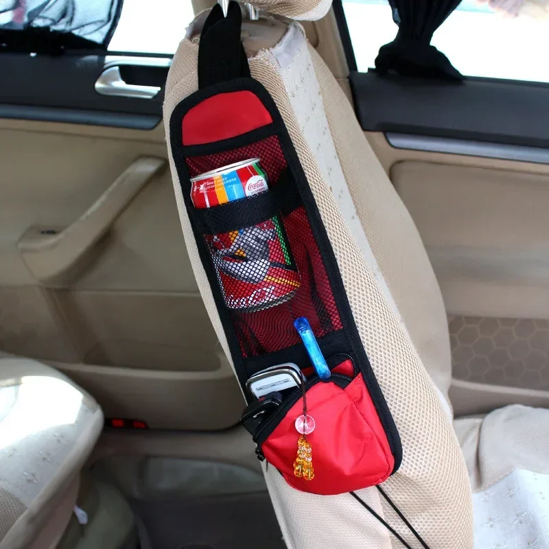 Car Seat Organizer Multi Pocket Drink Holder Mesh Pocket Styling Phone Holder Tool Car Seat Side Storage Hanging Bag