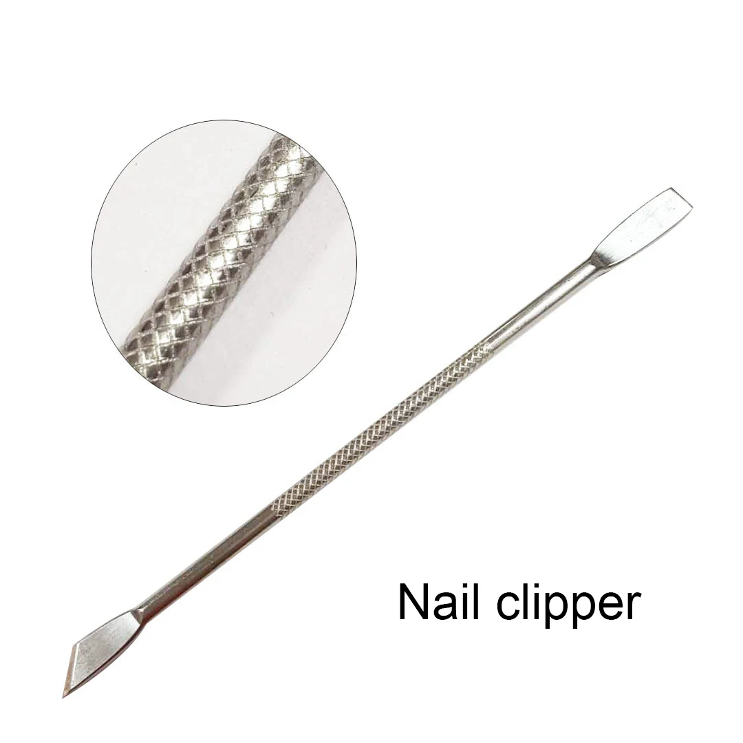 Professional Double Head Cuticle Pusher Gel Polish Remover Cleaner Stainless Steel Dead Skin Push Nail Pusher Manicure Tool