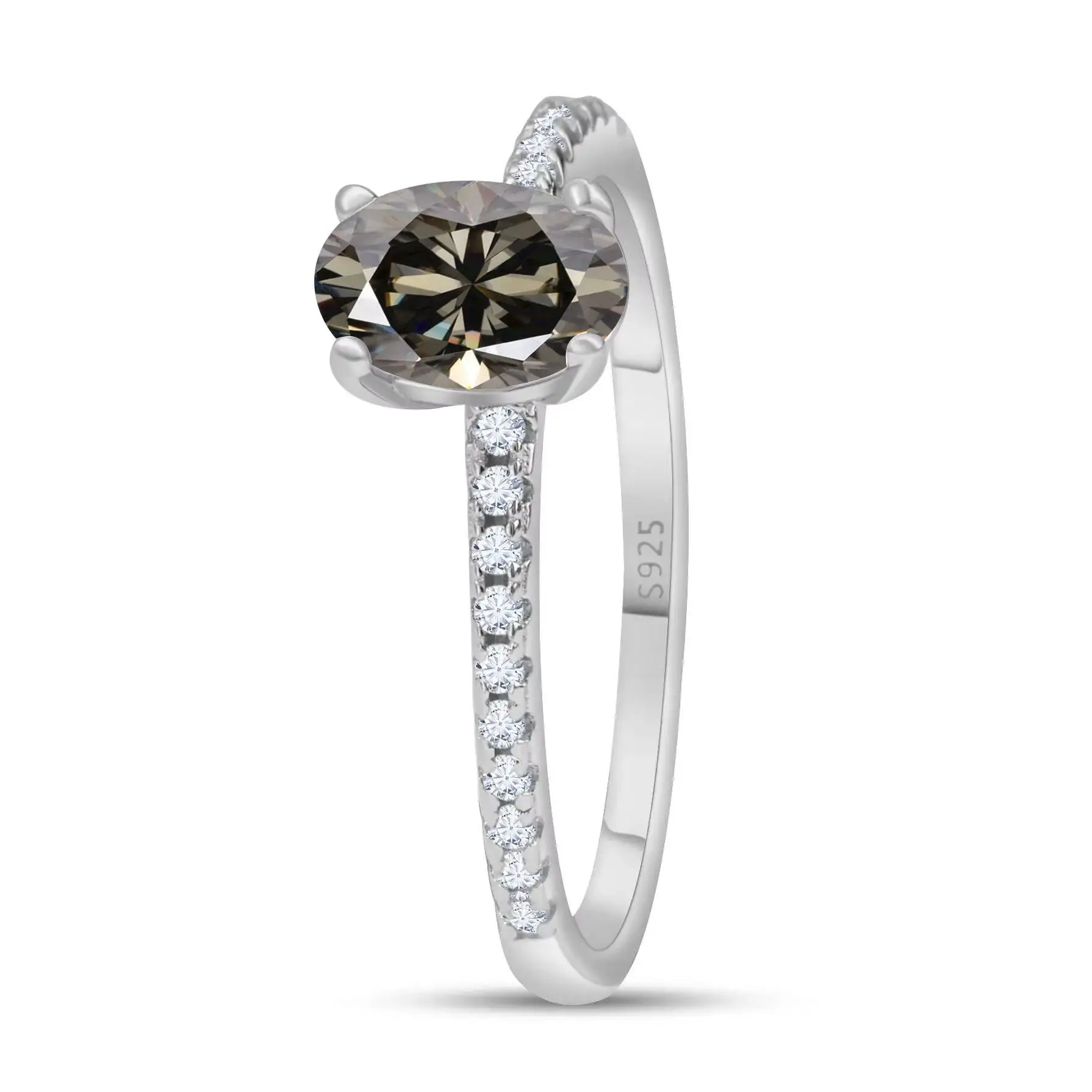 1,0 Karat Königsblau Farbe Moissan ite Ring Sterling Silber massiv Gelbgold Farbe Hochzeit Verlobung ringe für Frauen – Detail 9