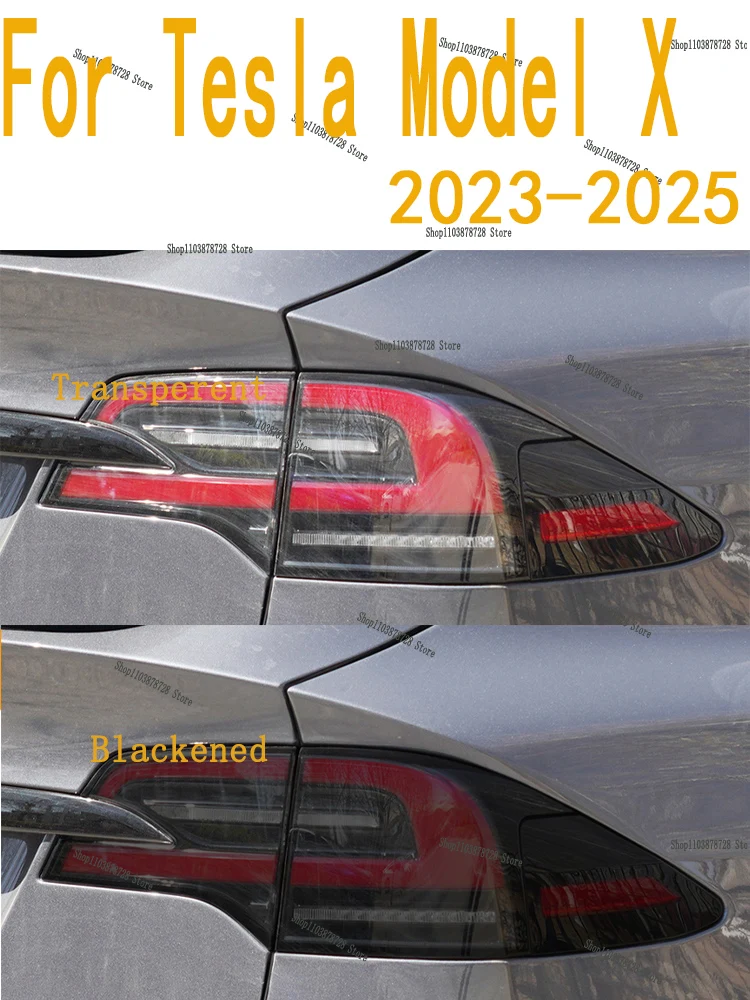 

For Tesla Model X (2023-2025) Rear Headlamp Car Styling Sticker Headlamps TPU Smoked Black taillight Protector Film accessories