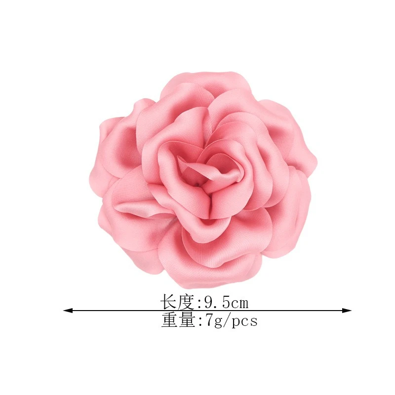 New 9.5CMSatin Satin Flower Brooch for Women Gentle and Elegant Temperament Accessory Pin Wedding Party Gift Corsage