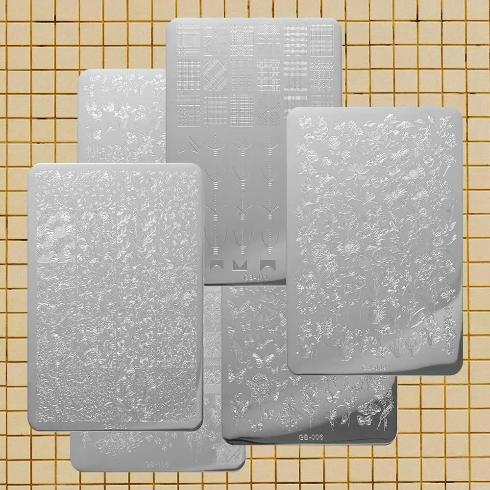 

2Pcs Thicken Butterfly Nail Stamping Plate Butterfly Bow Lace Versatile Patterns Flowers Nail Template Plate Easy To Use