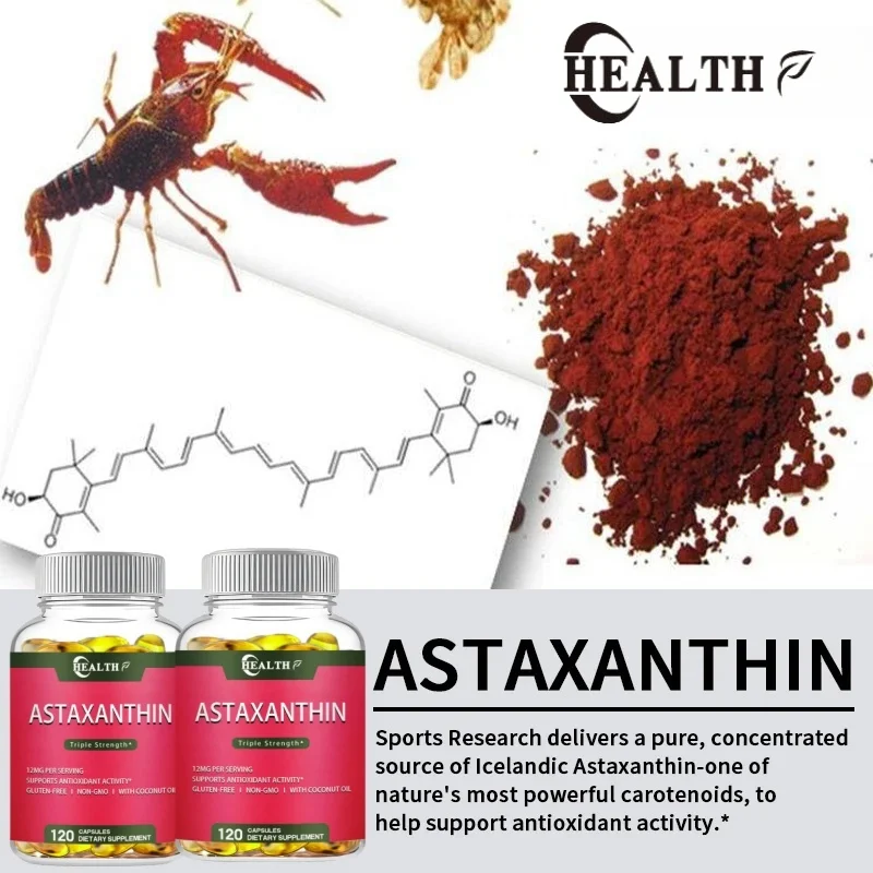 HEALTH 12mg Astaxanthin 120 Softgels 4Month Supply High Quality Antioxidant Supplement