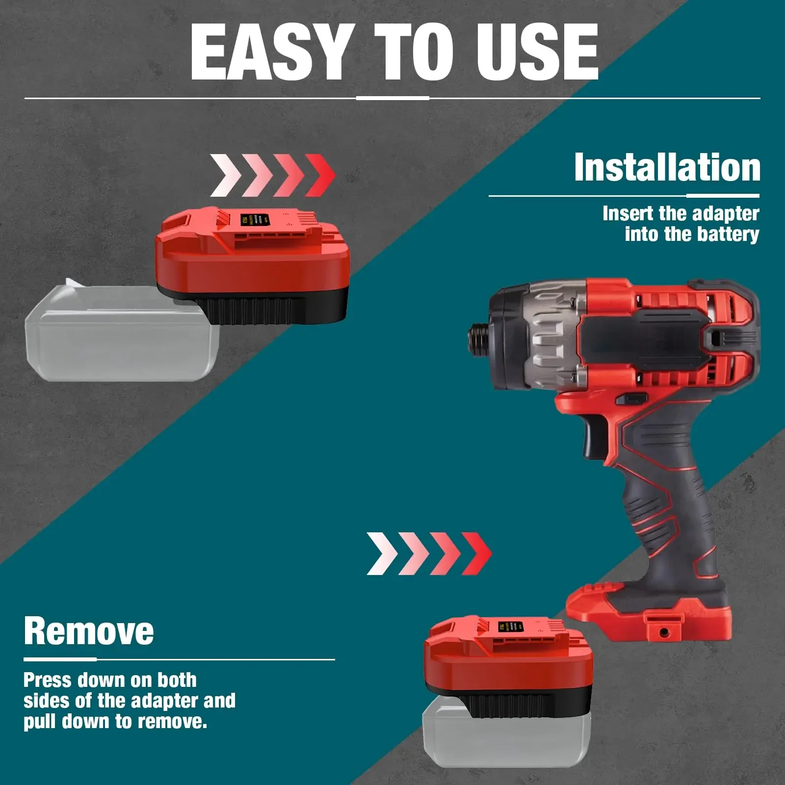 Convertitore MT18BAU per strumenti Bauer 20v, adattatore per batteria agli ioni di litio Makita 18v Converti in per trapano elettrico a batteria agli ioni di litio Bauer 20v