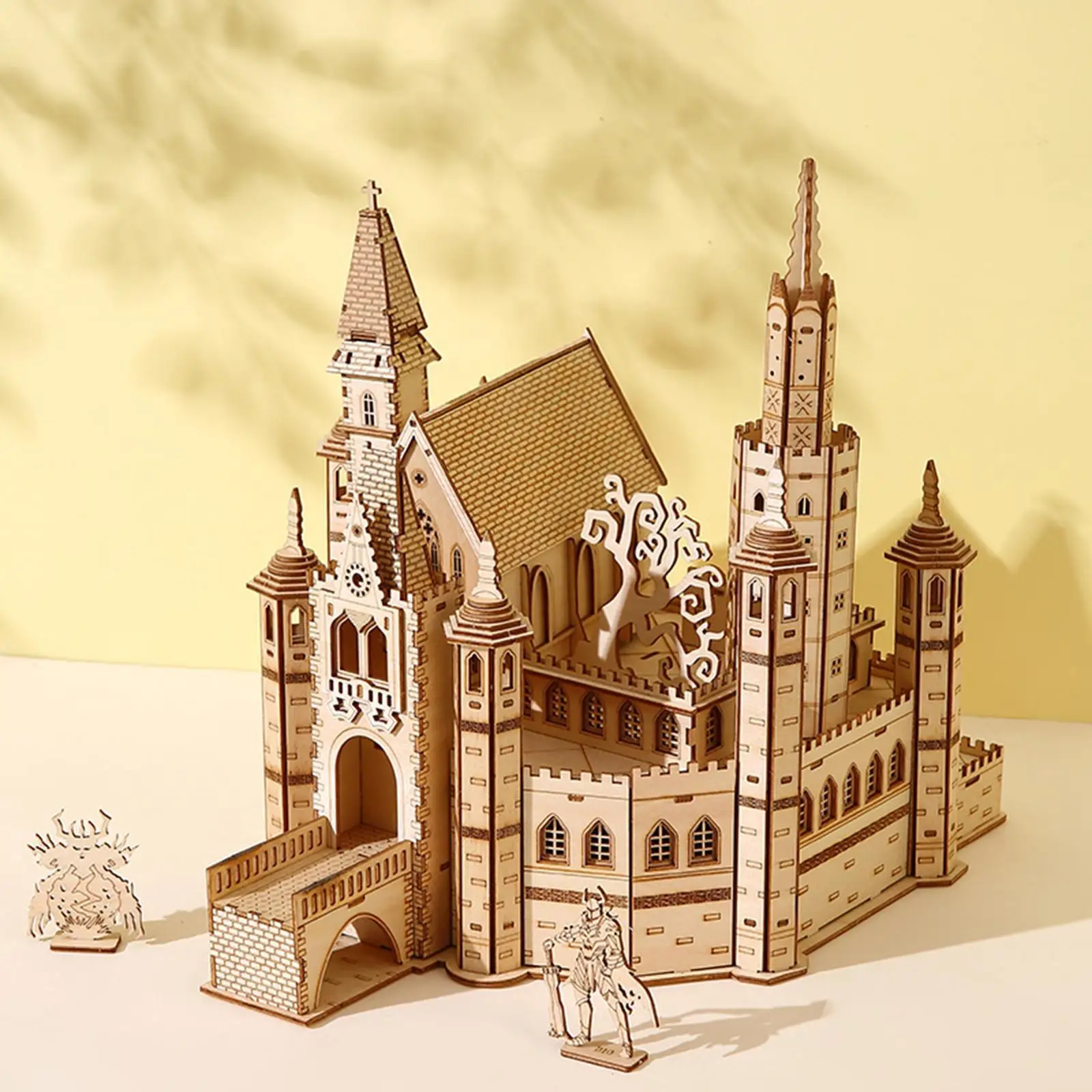 3D Wooden Castle Puzzle,Model Kit Creative Craft,Handmade,Brain Teaser DIY Project Building Kit for Teens Adults