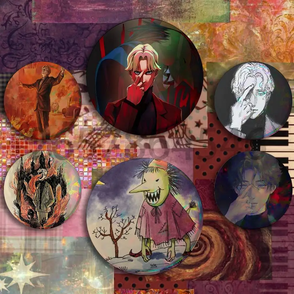 M-MONSTER Johan L-Liebert Badges Set  25 32 44 58 75 mm Round Customizable Wholesale Fan goods Self-made fan freebies
