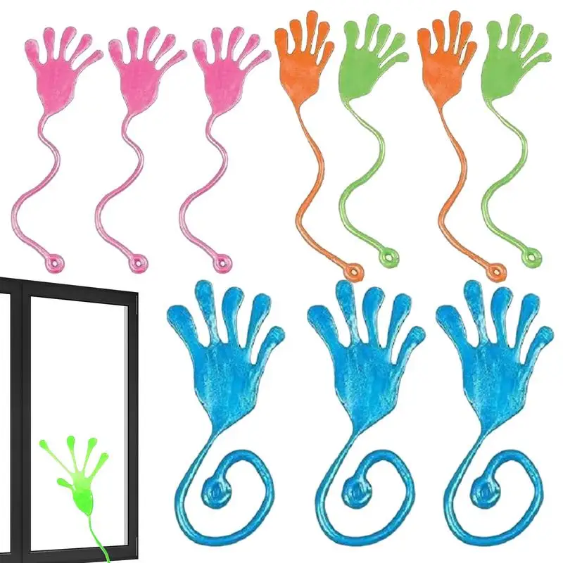 Wall Walkers Sticky Toy 10 Pieces Hand Fidget Toys Wall Window Climber Stretchy Window Crawler Easter Basket Stuffers Colorful