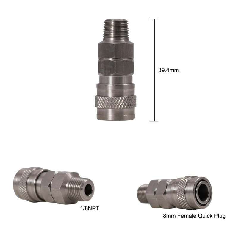 1/8" NPT Stainless Steel Quick Disconnect Connection For Foster 2 Series Coupler