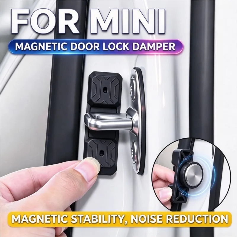 For MINI Cooper One JCW Clubman Countryman R55 R56 F55 F56 Liquid Silicone Car Door Latch Buff N52 Magnetic Door Lock Shock Pad