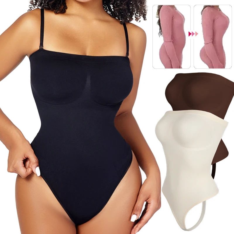 Bodysuit for Women Tummy Control Shapewear Thong Sexy Slimming Compression Full Body Shaper Waist Trainer Butt Lifter Corset