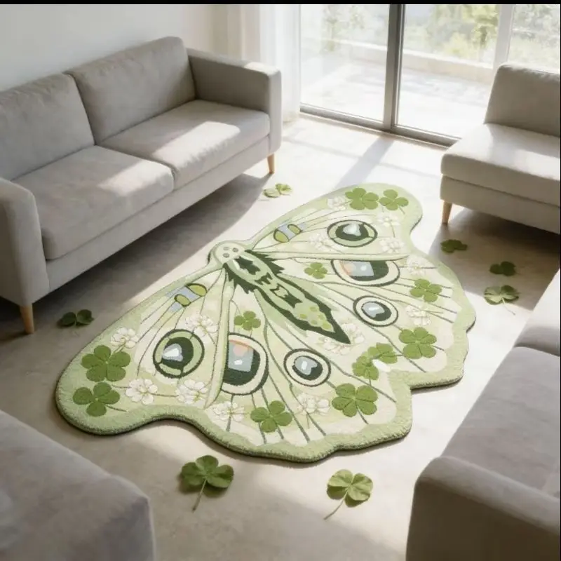 VIKAMA Cute Moth Butterfly Shaped Carpet Anti slip Washable Floor Mat Bedroom Balcony Home Decoration