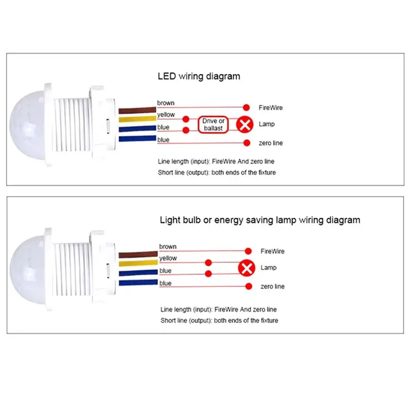 2PCS Smart PIR Sensor Detector Switch 110V 220V Human Body Infrared Motion Sensor Indction Auto On Off Light Switches-A12I