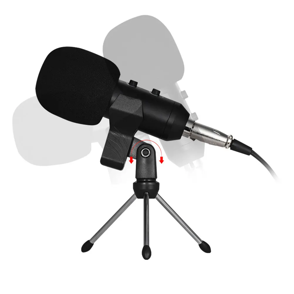 Professional Condenser Microphone with Gold-Plated Diaphragm Cardioid Polar Pattern Low Self-Noise High Output for Studio