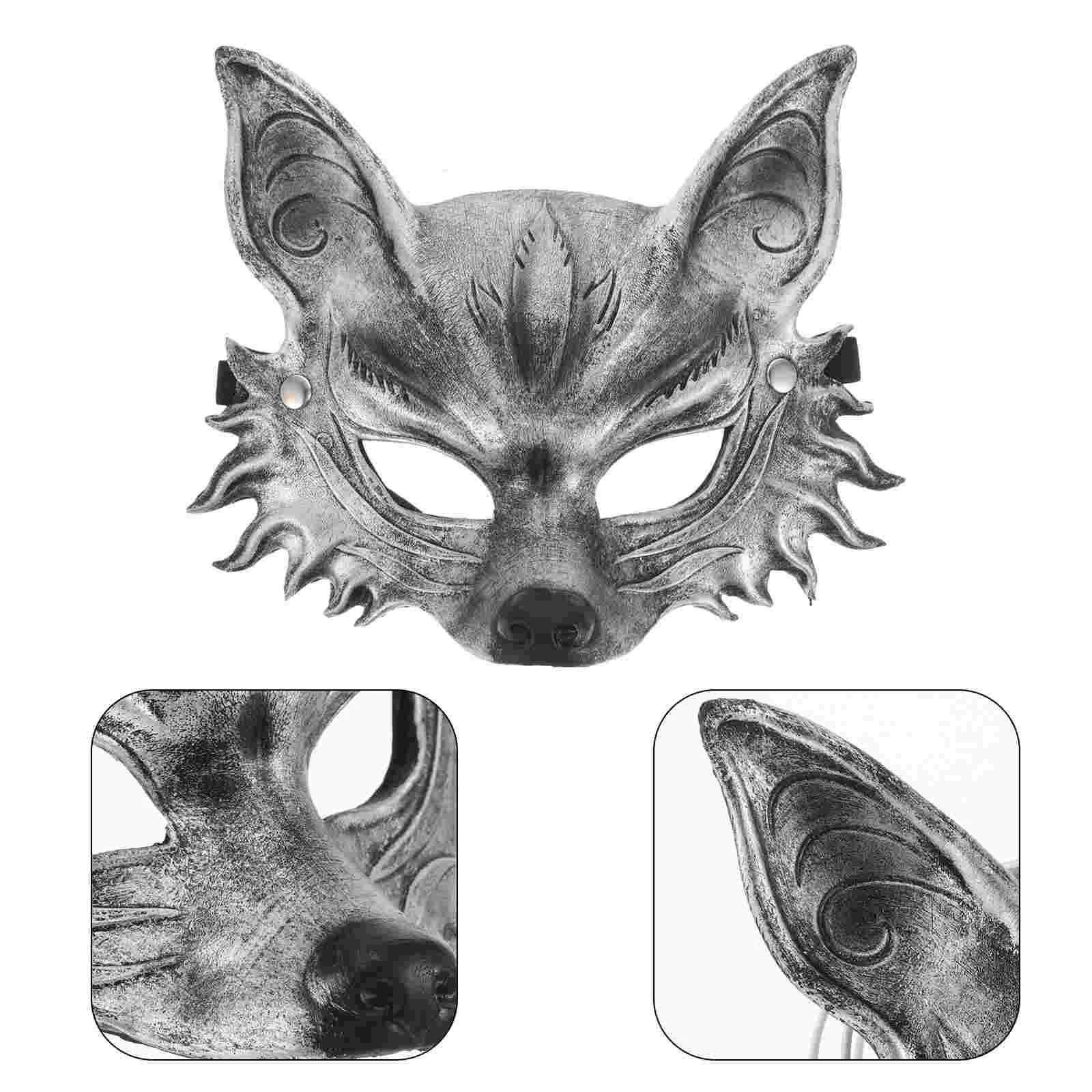 Halloween Fox Mask For Men Realistic 3d Animal Cosplay Half Face Mask For Parties Masquerades And Creative Costumes Cosplay Fox