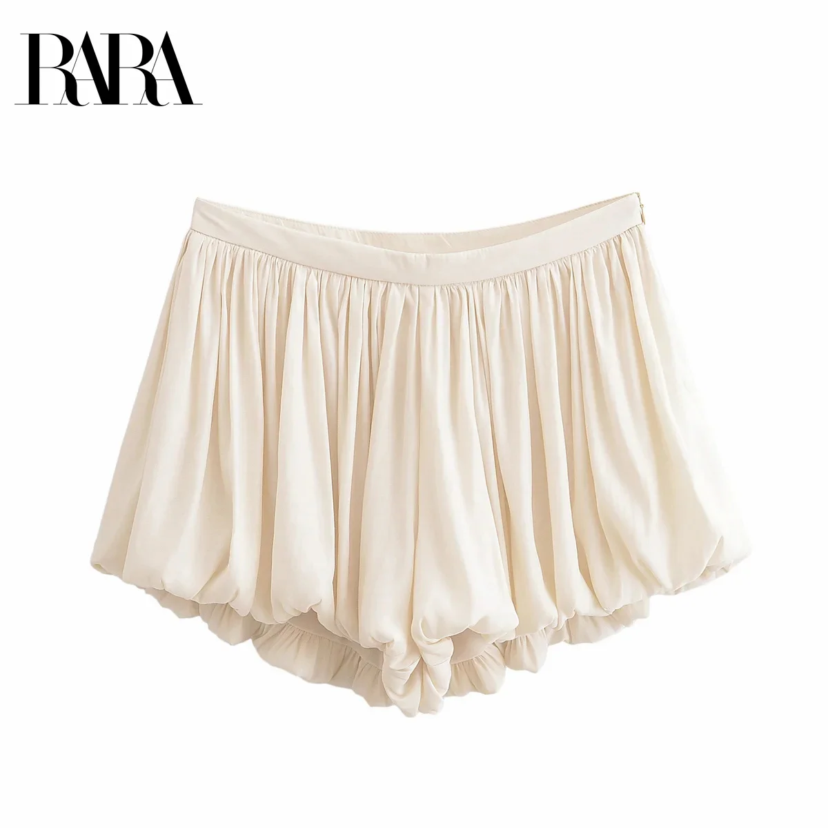 

RARA2025 New Women's Casual Fashion Simple All-match Balloon-shaped Draped Bud High Waist Mini Skirt Pants