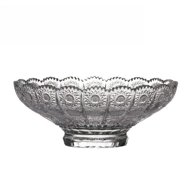 Crystal glass handmade car engraved fruit plate home decoration fruit plate candy basin 500PK