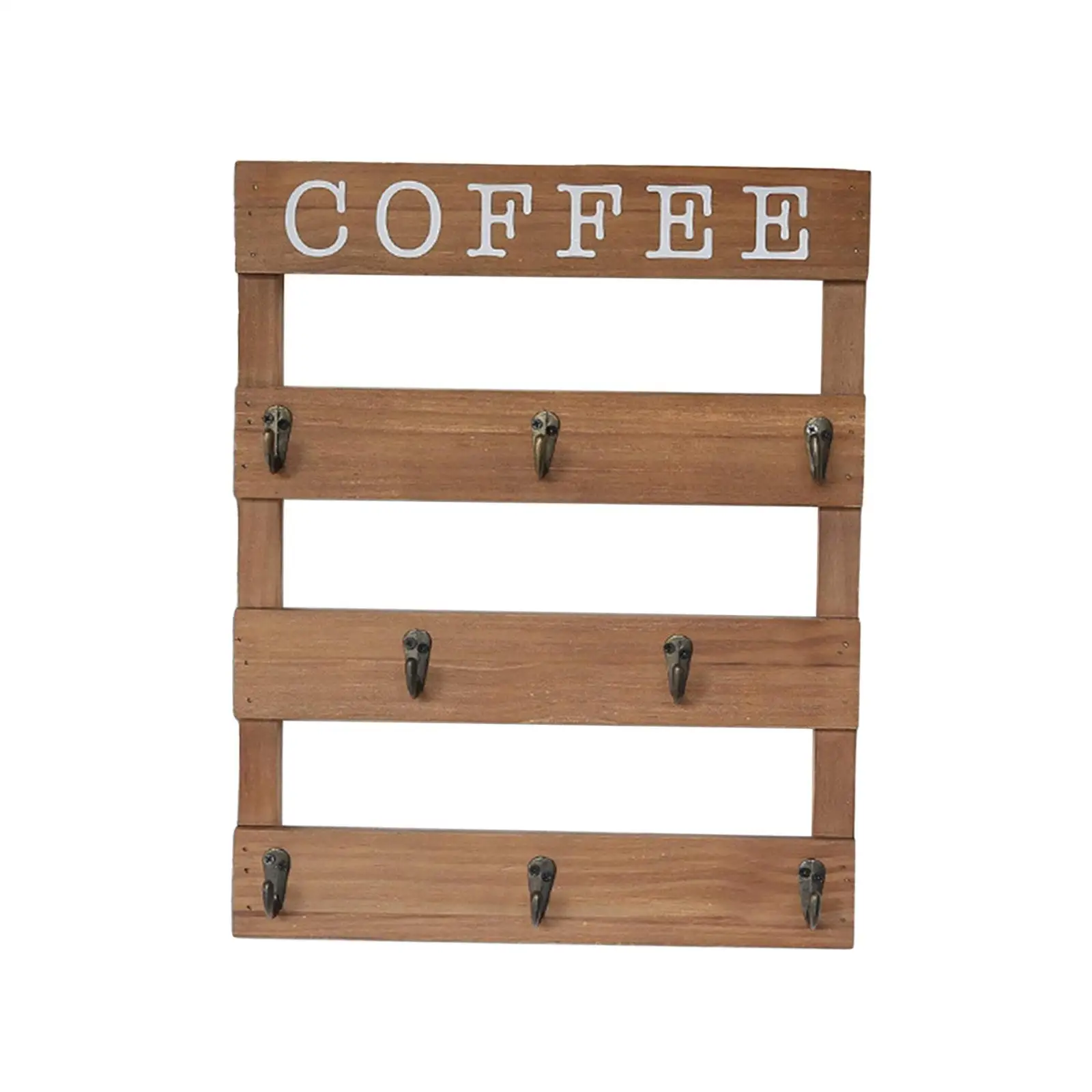 

Wall Mounted Mug Rack Tea Cups Coffee Cup Cup Drying Rack Stand Sturdy 8 Hooks Office Mug Organizer Wooden Coffee Cup Wall Rack