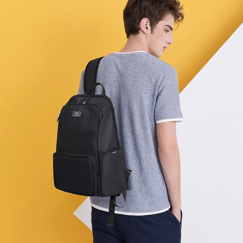 جولف جودة الرجال العصرية المصمم 14 بوصة حقيبة ظهر للكمبيوتر المحمول عادية السفر حقيبة كمبيوتر محمول للأعمال الشباب حقائب مدرسية عصرية