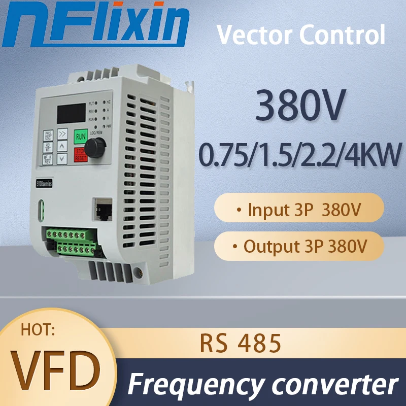 

380V Economical VFD Variable Frequency Drive Converter Inverter 0.75/1.5/2.2/4KW Motor Speed Controller