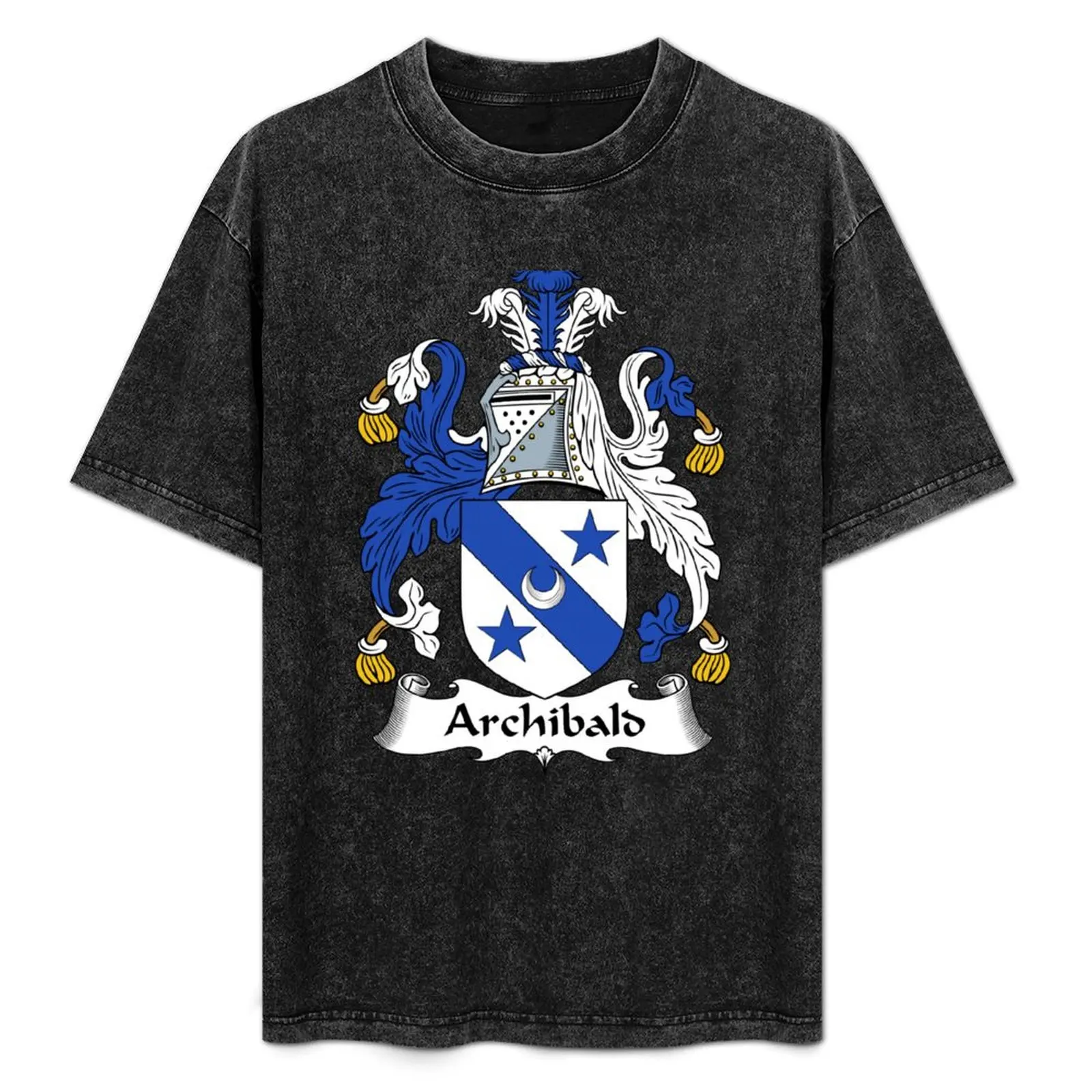 Camiseta com Brasão de Armas de Archibald / Brasão da Família Archibald, Camiseta de Trabalho Diário de Manga Curta