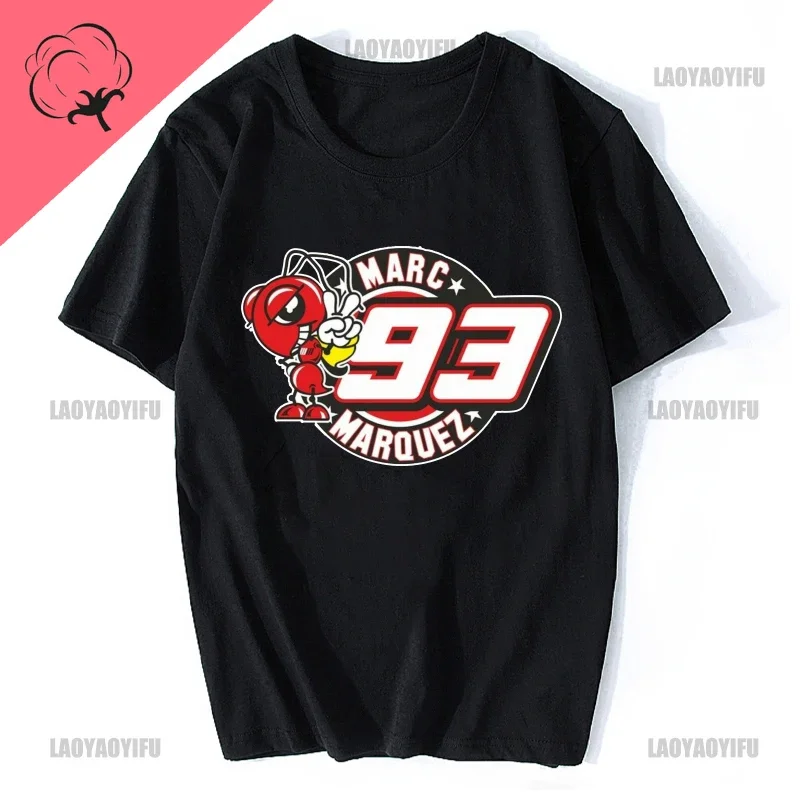 Cool Red Ant จาก Marquez โลโก้เสื้อยืดผู้ชายผู้หญิง Marquez เกมแข่งรถจักรยานยนต์ 93 แขนสั้นผู้ใหญ่เสื้อผ้า