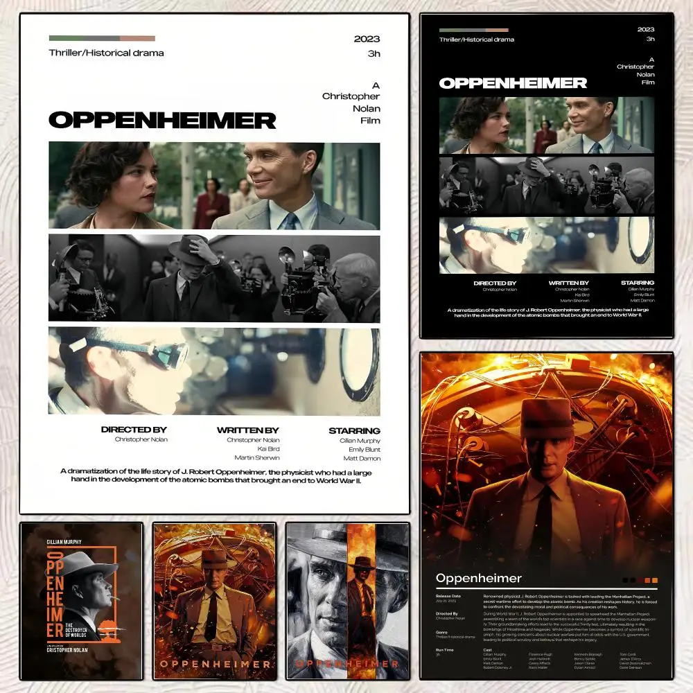 movie poster O-Oppenheimer Painting Calligraphy Stylish Canvas Poster Wall Art for Living Room Bedroom Office Home Decor