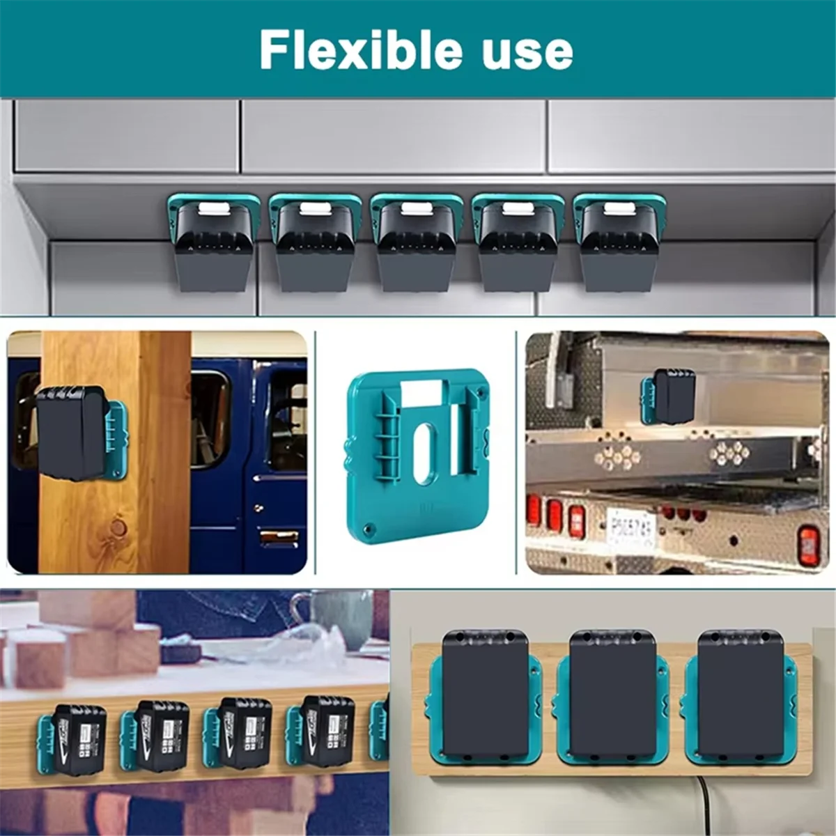 ABNJ 10Pack Battery Storage Rack for 14.4V 18V Li-Ion Battery Tools Machine Holder Storage Rack Wall Mount Bracket view 3