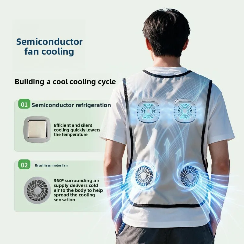 New Semiconductor Air Conditioning Clothing Cooling Clothing Refrigeration Clothing Fan Vest Vest Outdoor Workers