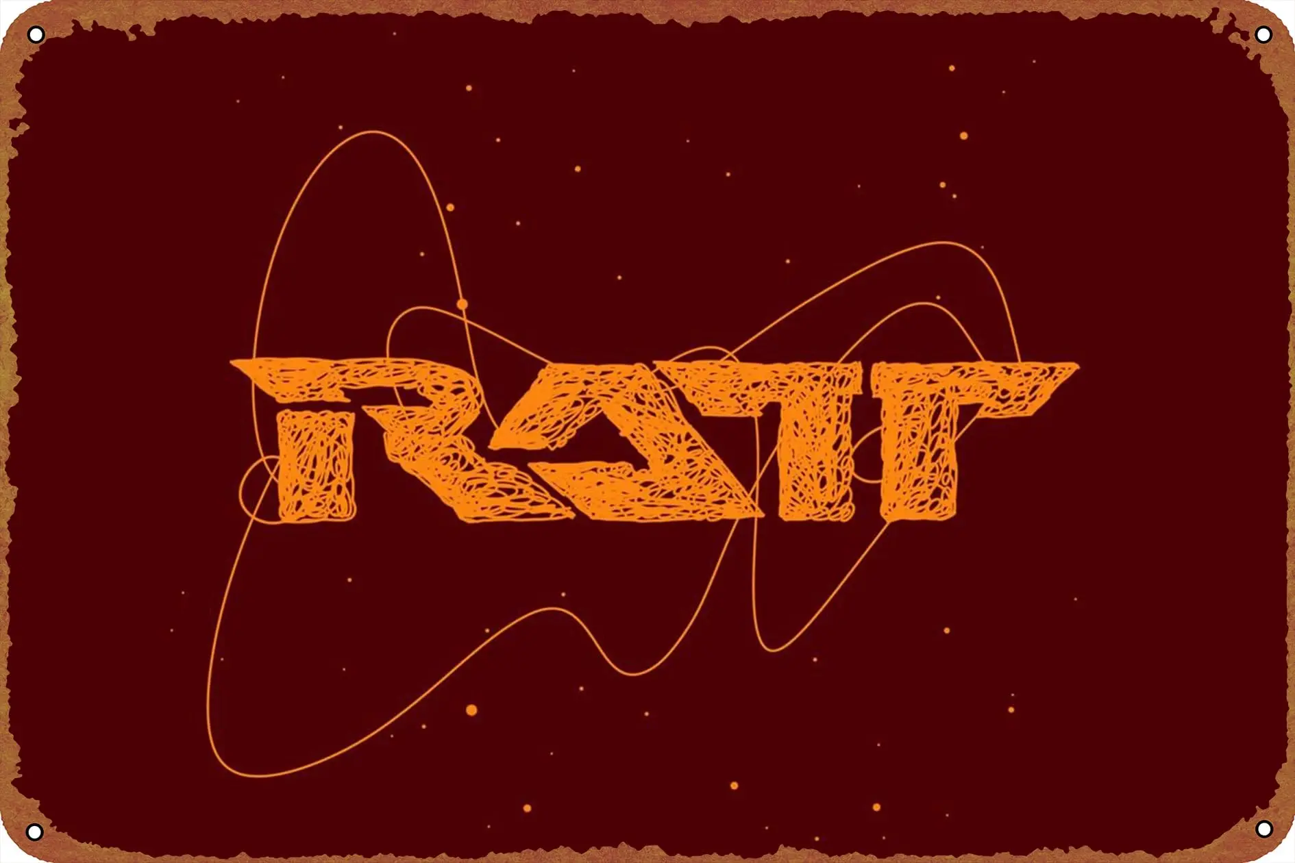 Ratt Heavy Metal Band 1980 Music Poster Vintage Tin Sign Unique Metal Wall Decor for Home, Bar, Diner, Pub, es,Fun Kitchen Decor