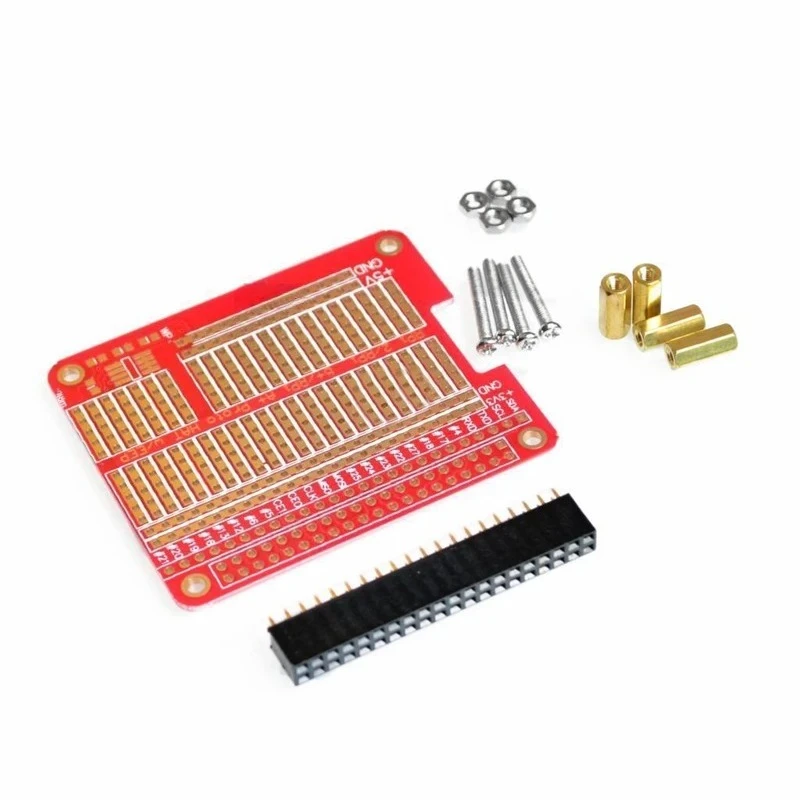 

DIY Prototyping Pi HAT для Raspberry Pi 5/4/3/2/B+/A+ (красный)