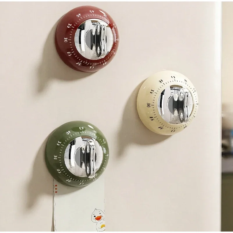 Magnetic Kitchen Timer Countdown Precision Mechanical Timer with Strong Magnet for Refrigerator Vintage Clock Cooking Essential