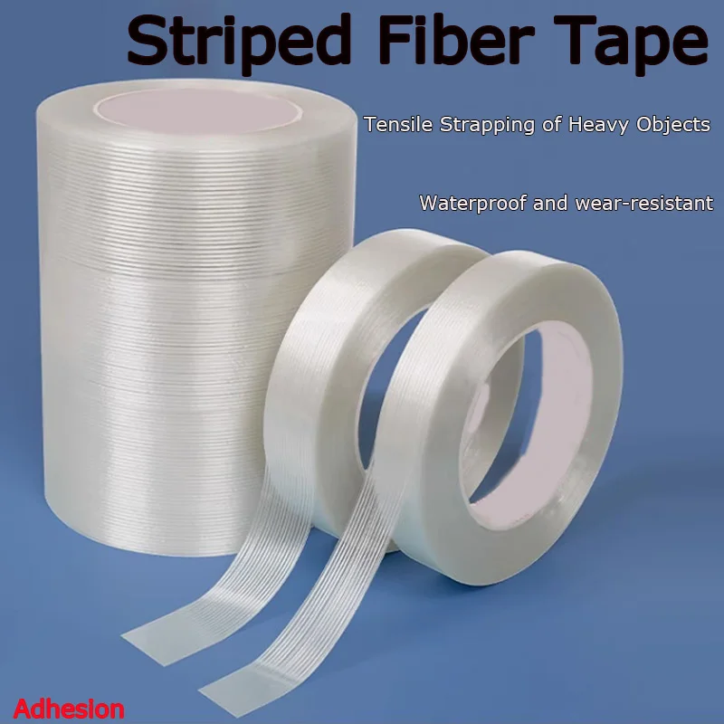 Single-Sided Fiberglass Tape with Strong Stripes, Industrial-Grade High-Viscosity Adhesive, Suitable for Lithium Batteries, Hous