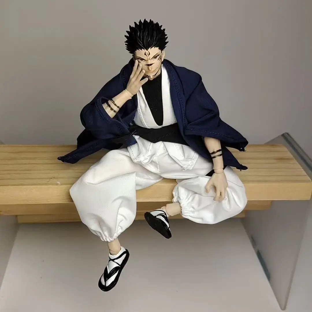 呪術廻戦-shf-両面宿儺-五条悟-バトルスーツ布服-アニメアクションフィギュア玩具アクセサリー-鉄線入り-一般版