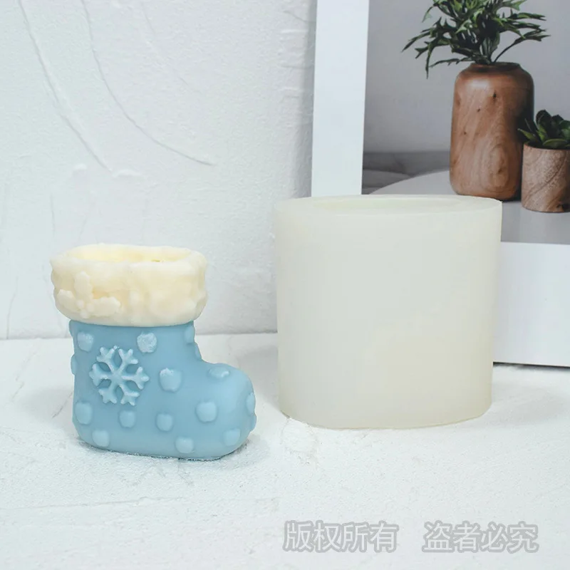 Christmas Boots Aromatherapy Candle Silicone Mold DIY Diffuse Plaster Epoxy Ornament Decoration Abrasive Tools