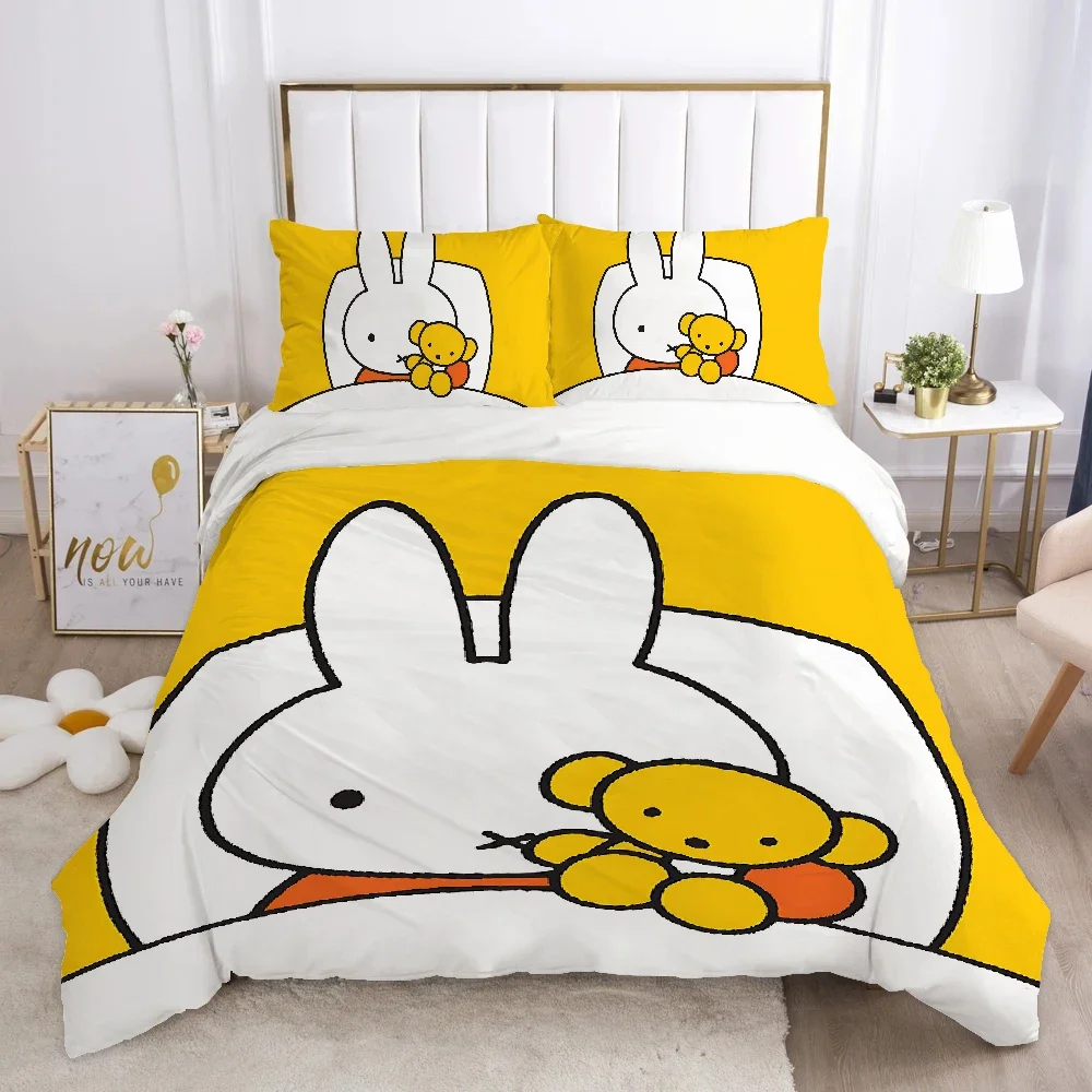 Duvet Cover Double Comforter Bedding Sets Bedding Set Duvet M-miffy-y Cover Queen Comforter Sets Quilt Pillowcase Quilt rabbit