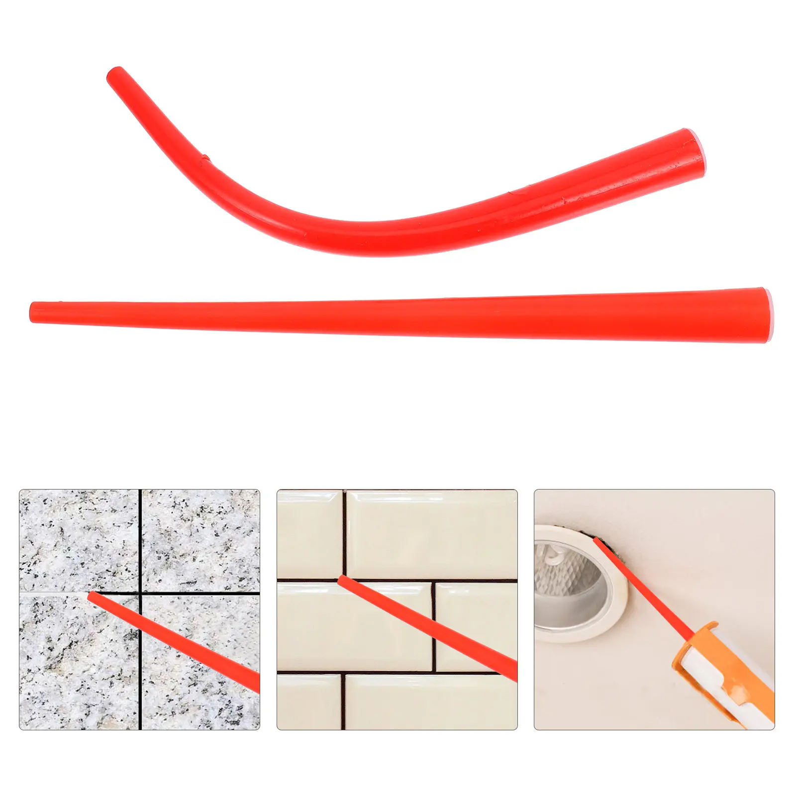 2Pcs Extended Caulking Nozzle Set Precision Straight Angled Tips Reusable Sealant Application Caulking Extension Nozzles for DIY